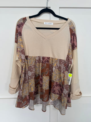 Beige Floral Long Sleeve