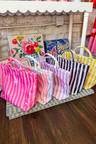 Beverly Hills Pool Bag in Black/White Stripes