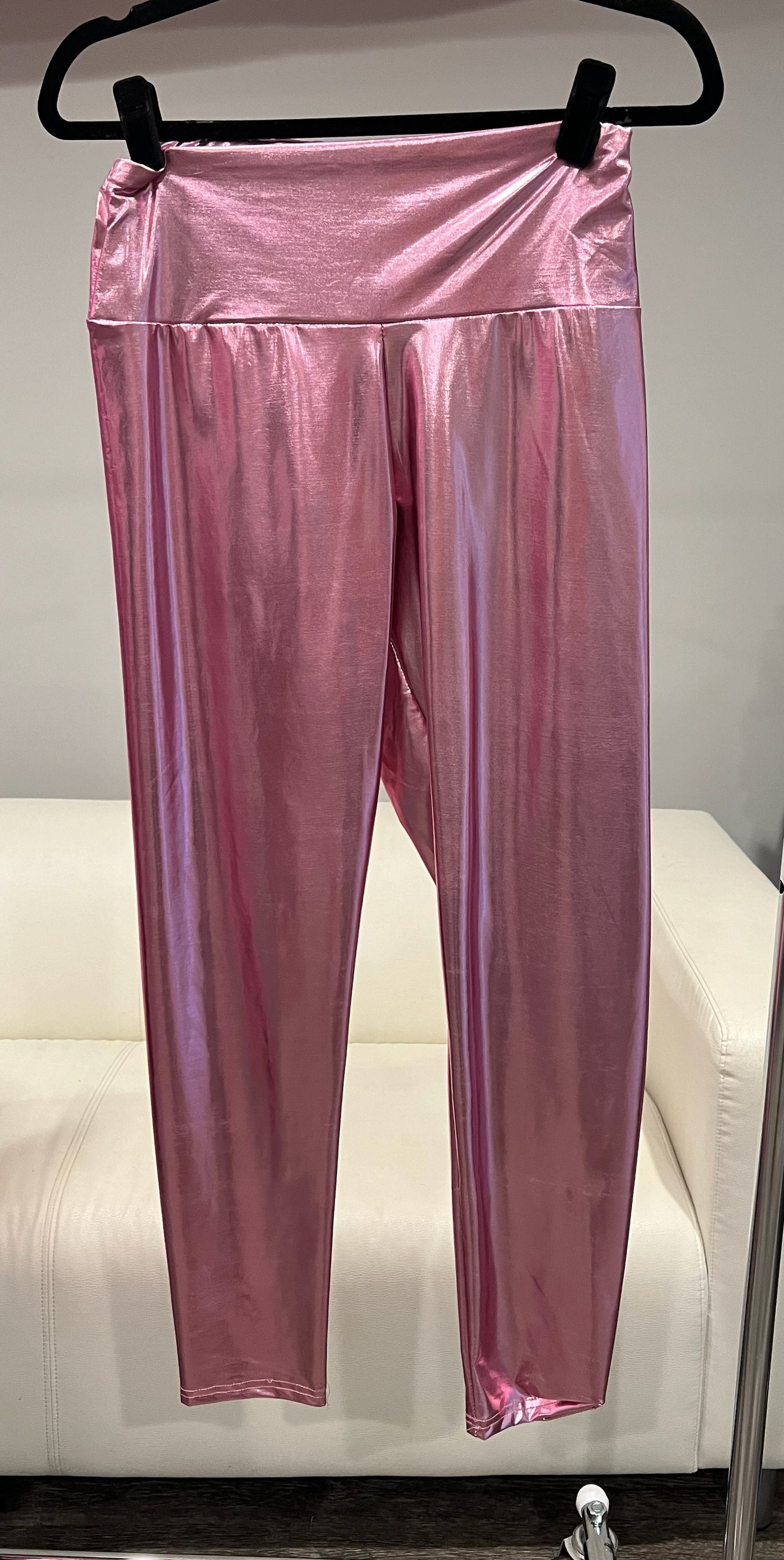 Pink Sparkly Leather Pants