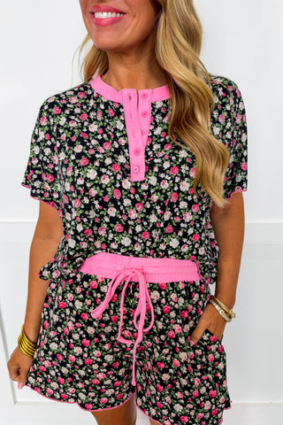 Midnight Meadow Floral Lounge Set