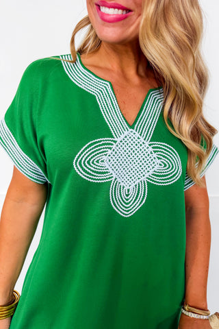 Emerald Charm Midi Dress