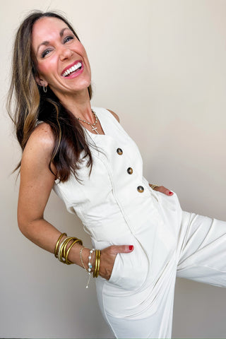 Elevated Chic Cream Jumpsuit