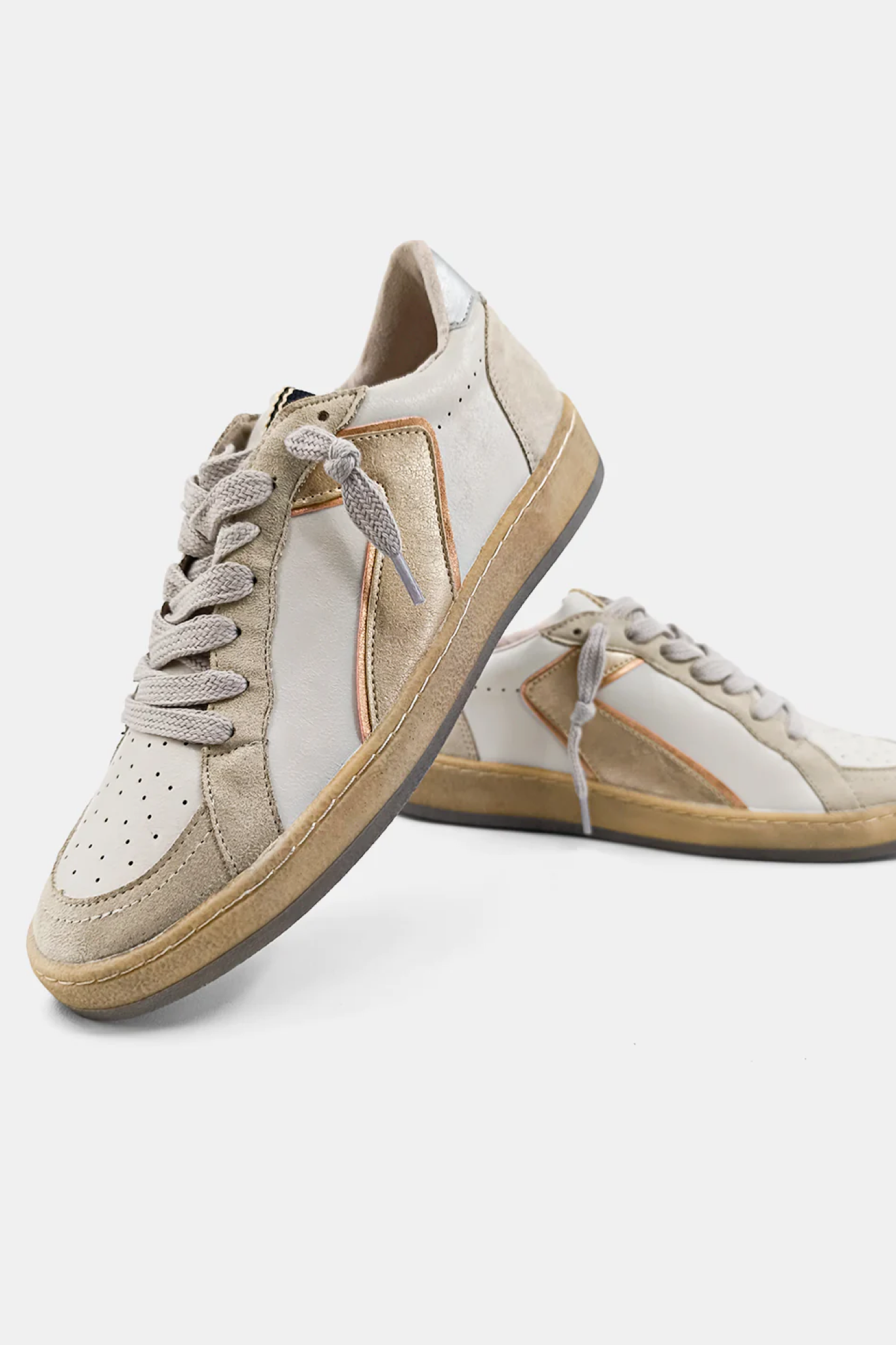 The Salma Metallic Gold Stripe ShuShop Sneakers