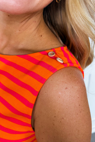 Bodycon Mini Dress in Sunkist/Pink
