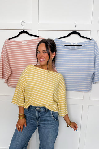 The Everyday Stripe Tee in Yellow