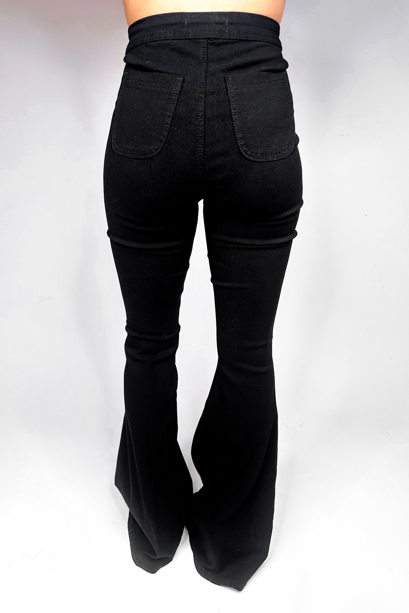 The Kim K Black Stretchy Flare Jean