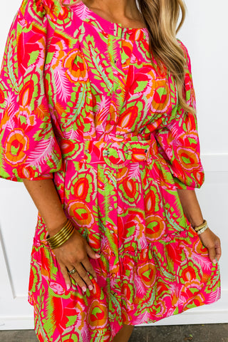 Meet Me In Palm Springs Belted Dress