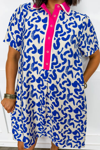 Perfectly You Dress in Royal Blue + Hot Pink