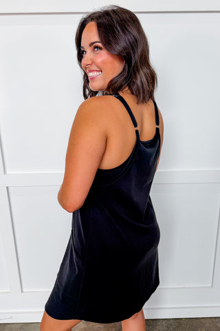 The Everywhere Essential Active Dress in Midnight Black