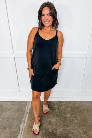The Everywhere Essential Active Dress in Midnight Black
