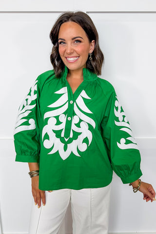 Sweet Tea Classic Top in Emerald Green