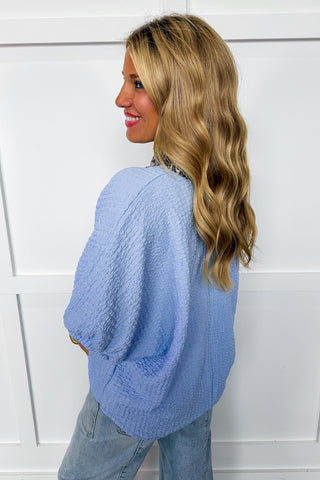 Wild Side Chic Textured Top in Blue