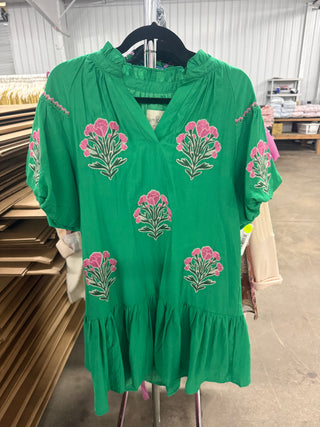 Green Floral Dress