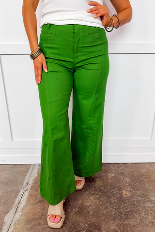 The Madelyn Wide Leg Pants in Green
