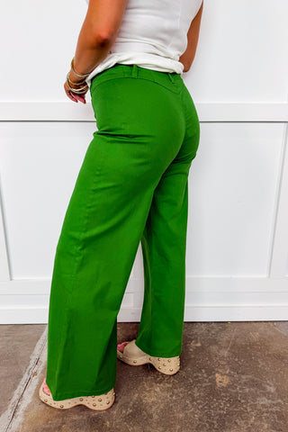 The Madelyn Wide Leg Pants in Green