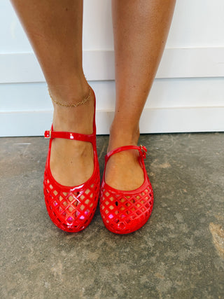 Hot Pink Deal - Posie Jelly Flat in Red