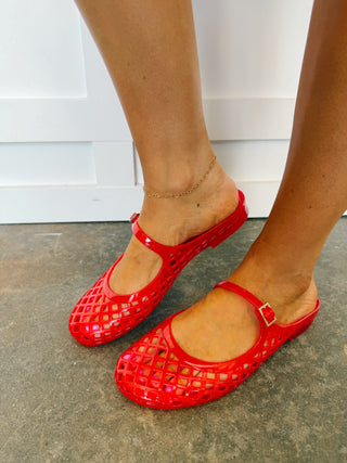 Hot Pink Deal - Posie Jelly Flat in Red