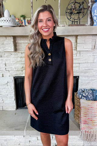 The High Tide Shift Dress in Black