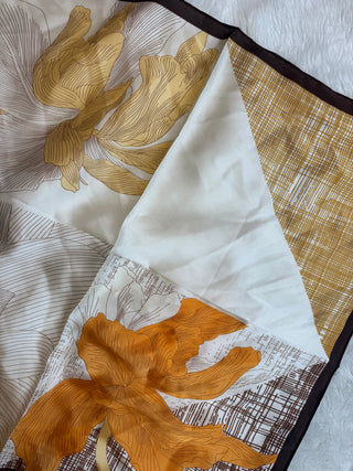 Brown & Orange Silk Neck Scarf