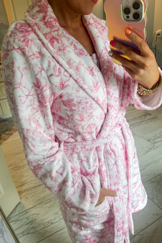 Pink Bow Toile Luxe Robe