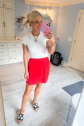 Red Hot Mini Wrap Skirt