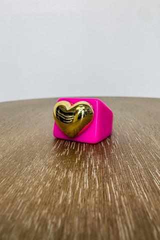Golden Heart Pop Ring