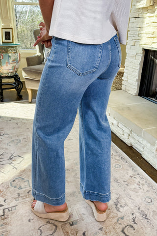 The Haley High Rise Wide Leg Jeans By Bayeas