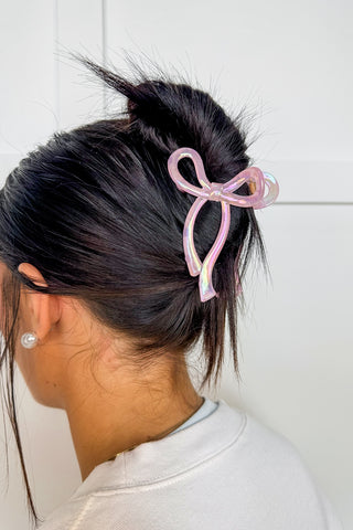 Blushing Bow Claw Clip