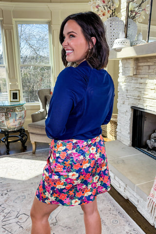 The Marina Quarter Zip Pullover in Navy