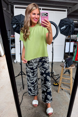 Midnight Bloom Wide Leg Pants