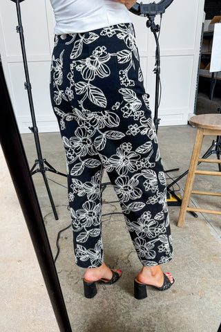 Midnight Bloom Wide Leg Pants