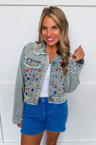 Everyday Frayed Hem Denim Shorts in Ocean Blue