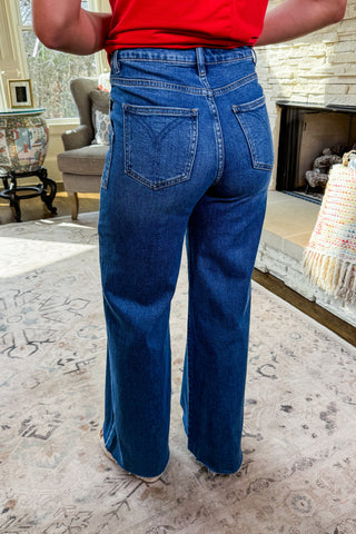 The Peyton High Rise Wide Leg Jeans By Bayeas