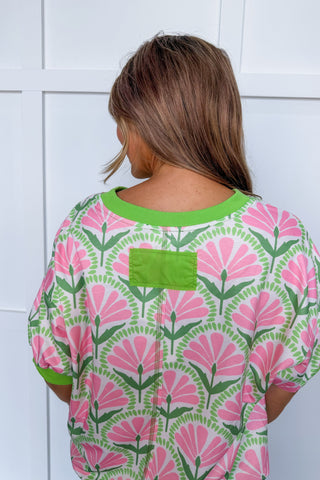 Petal Mosaic Top in Green
