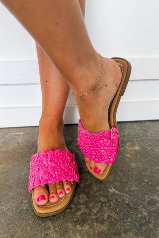 Spring Fever Appliqué Corkys Sandals in Pink