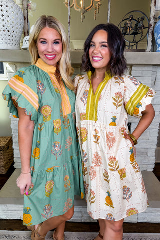 The Wildflower Lane Dress in Emerald