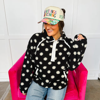 Polka Dot Sherpa in Black