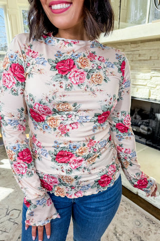 Frills & Florals Oatmeal Top