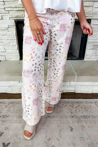 Garden Patchwork Wide Leg Pants