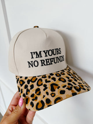 Yours No Takebacks Canvas Cap in Leopard