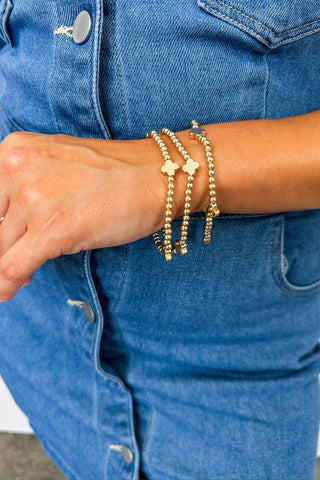 Beaded Cross Layering Bracelet