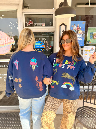 Somebody Loves You Navy Sweatshirt