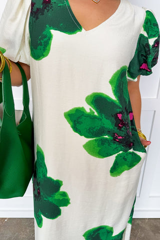 Emerald Garden Midi Dress