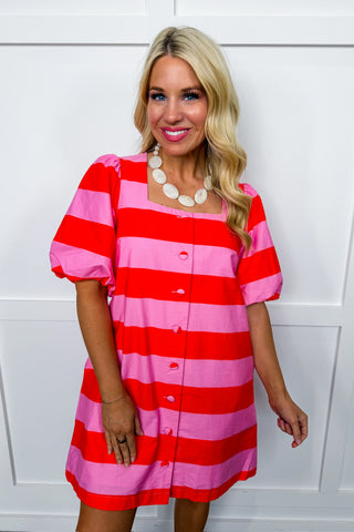 pink and red striped dress Victoria Has a Secret Pink & Orange Stripe Dress Small