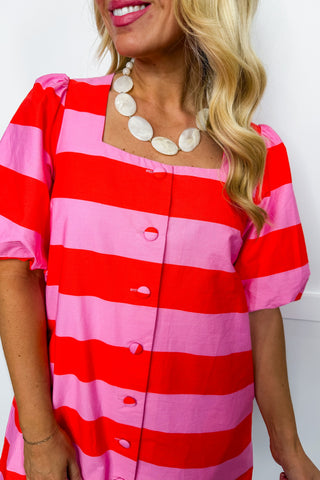 Victoria Has a Secret Pink & Orange Stripe Dress
