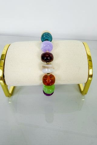 Rosalie Heart Beaded Bracelet in Jewel