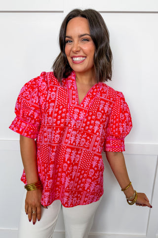 Love You More Printed Top