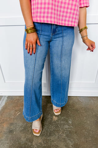 The Olivia by Anniewear - High Rise Ivory Pin Tuck Denim