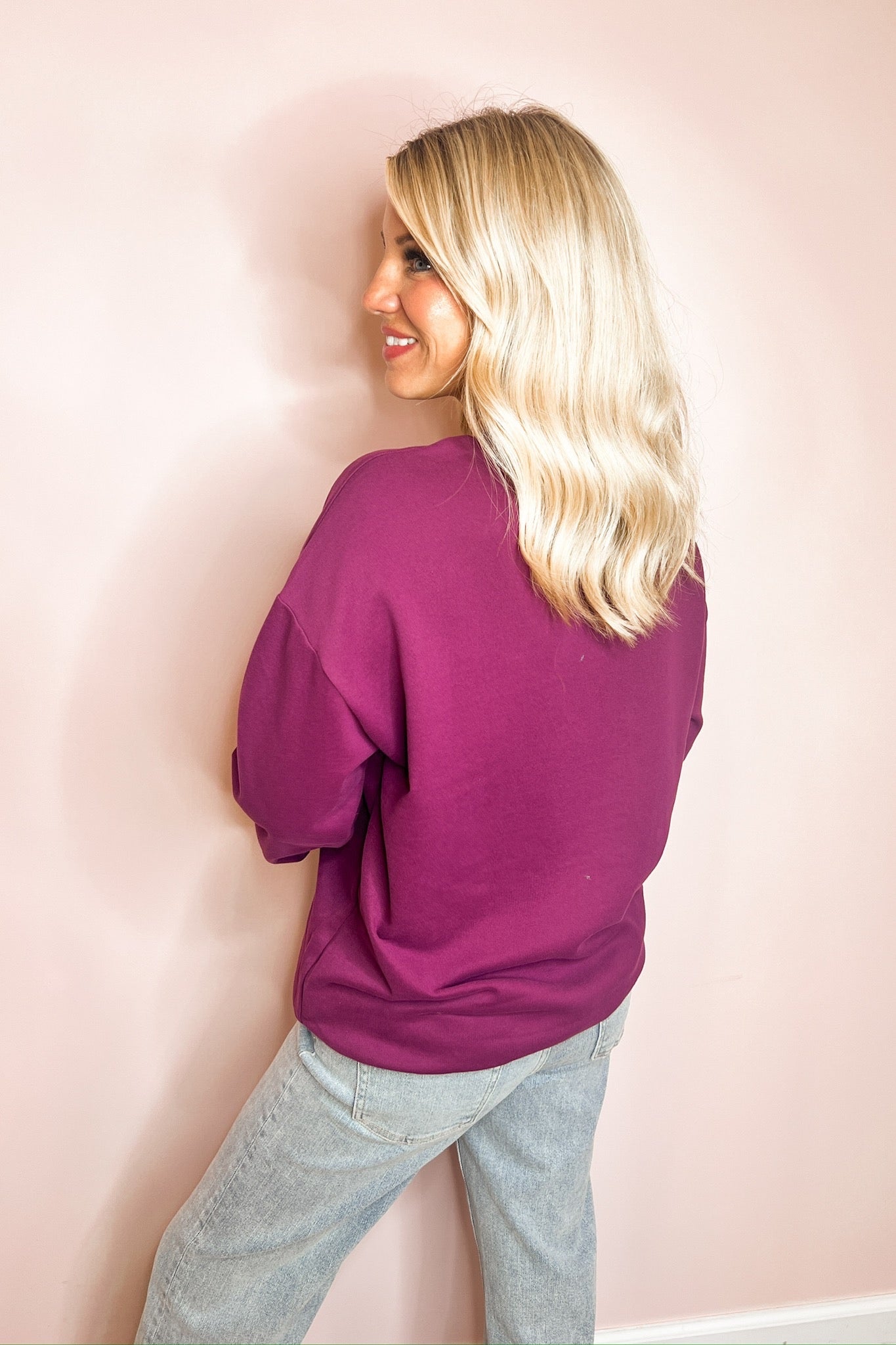 Multi Color Thankful Sequin Burgundy Sweatshirt