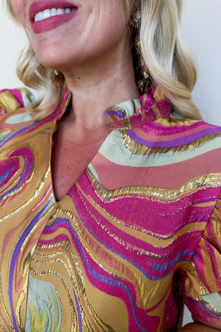 Golden Hour Swirl Dress in Pink